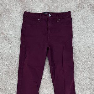 Abercrombie & Fitch Maroon Skinny Jeans (Size 4)